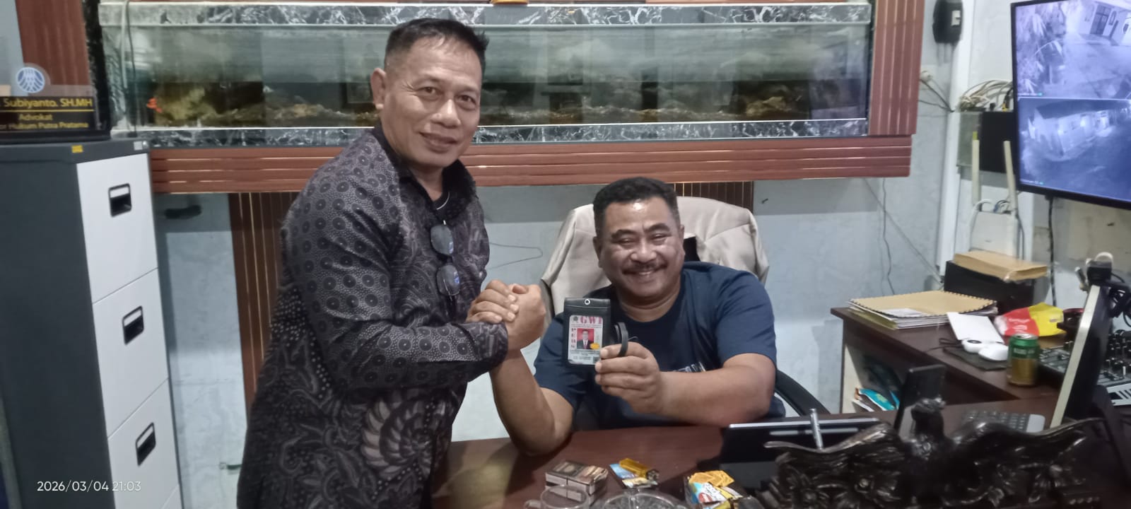 Pertemuan Ketum GWI dengan Ketua Legal Advokasi Hukum dan HAM DPP GWI, Dr.Imam Subiyanto.SH.MH,.CPM. Membahas tentang memperkuat hukum Insan Pers. 1 IMG 20260305 WA00401