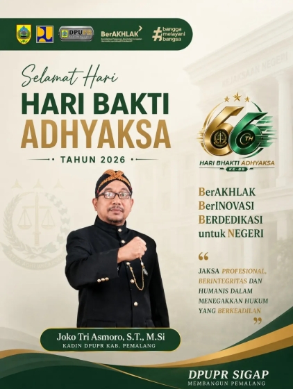 Kadin DPUPR Pemalang Joko Tri Asmoro Sampaikan Selamat Hari Bhakti Adhyaksa 2026